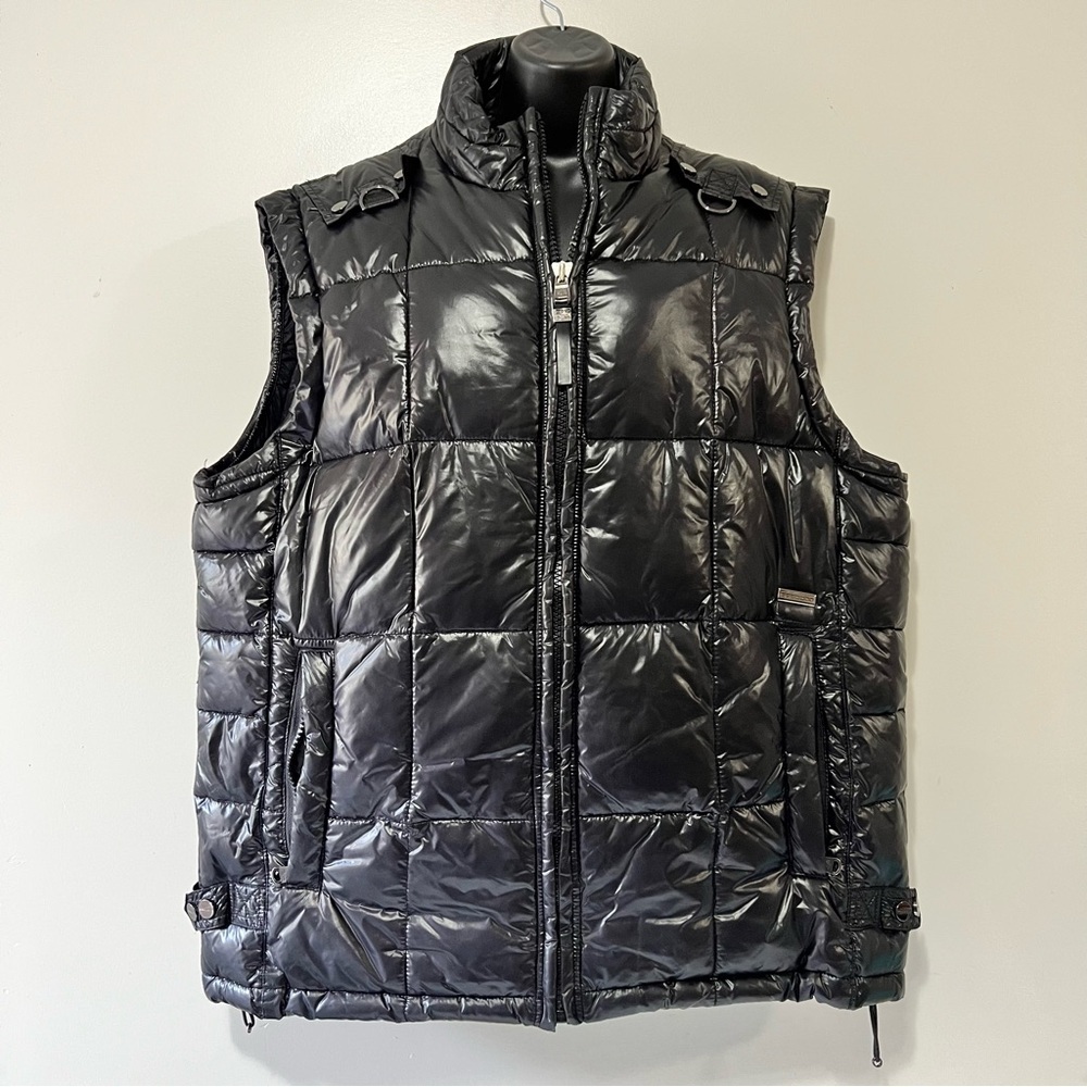 Sean John Puffer Vest Size Large Black Y2K Men's Streetwear Puffer Vest Gorpcore